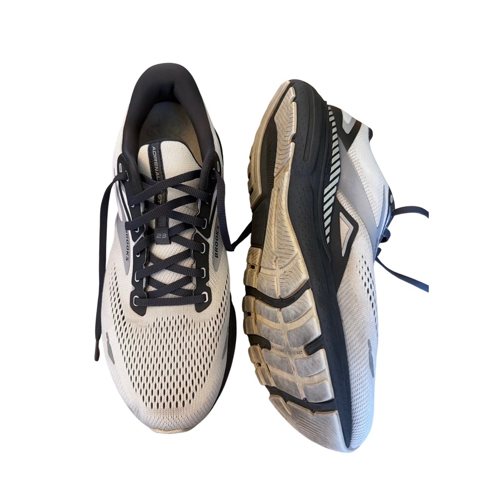 Brooks Adrenaline GTS 23 Mens Running Shoes Gray Black White Size 12 2E